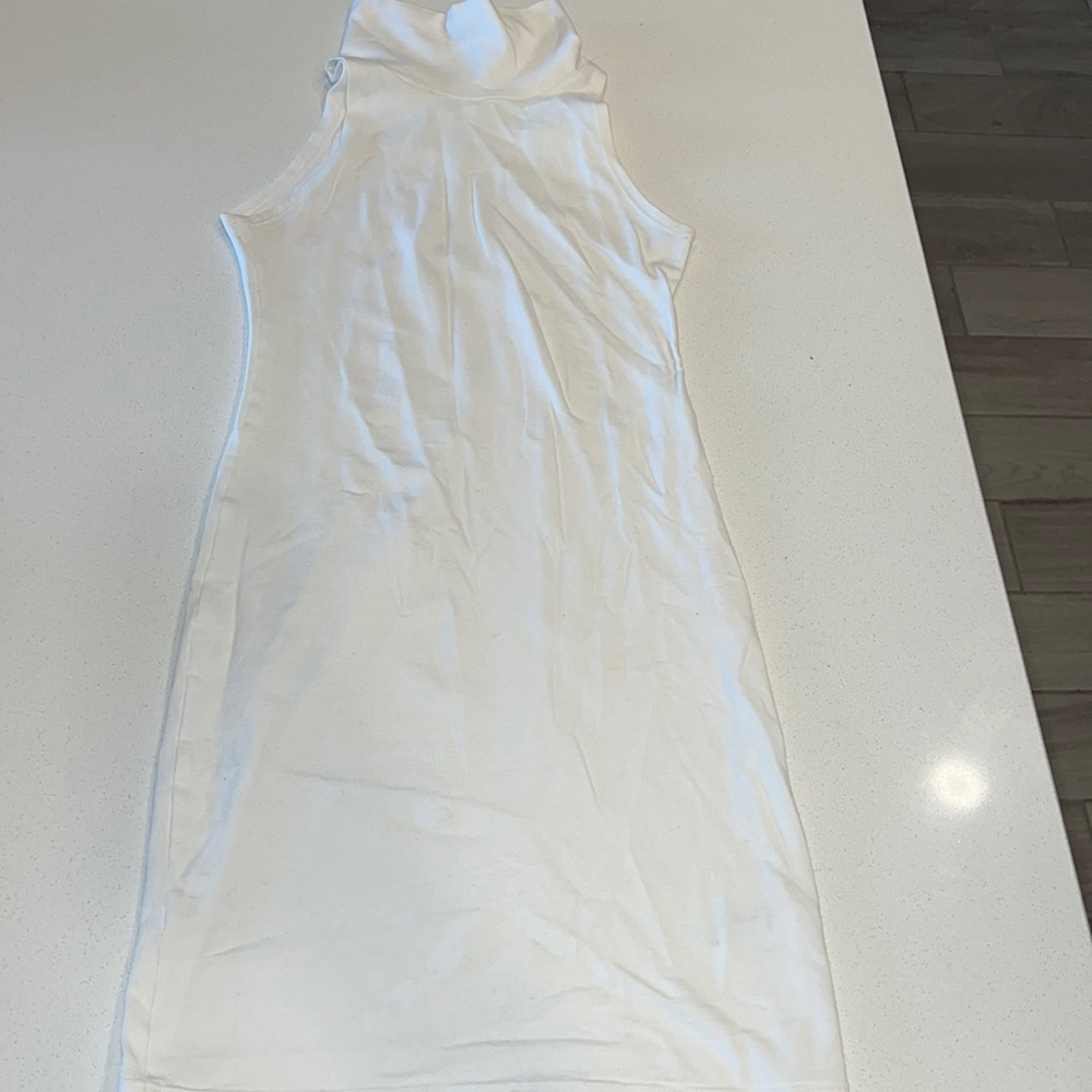 American Apparel White Halter/Turtle Neck Dress